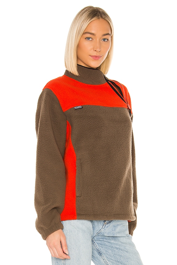 view 2 of 4 Drift Diagonal Zip Pullover in Tomato