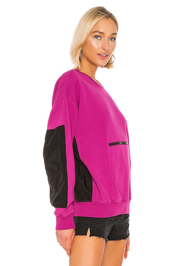 view 2 of 4 Simone Pocket Fleece Crew Sweater in Berry