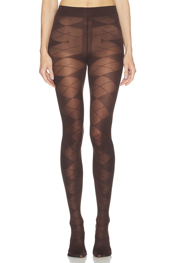 view 1 of 2 Rebecka Argyle Tights in Dark Brown