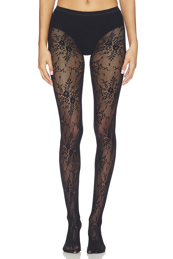 view 1 of 2 Rosa Lace Tights in Black