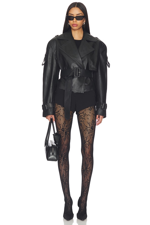 view 2 of 2 Rosa Lace Tights in Black