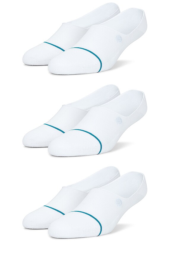 view 2 of 3 Icon No Show 3 Pack Sock in White