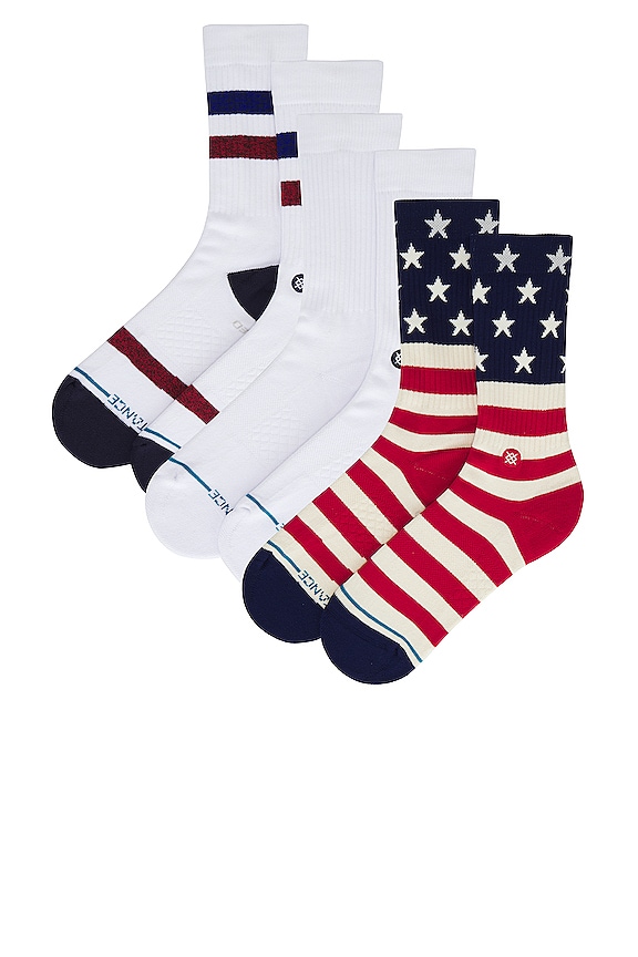 view 2 of 8 The Americana 3 Pack Sock in Multi