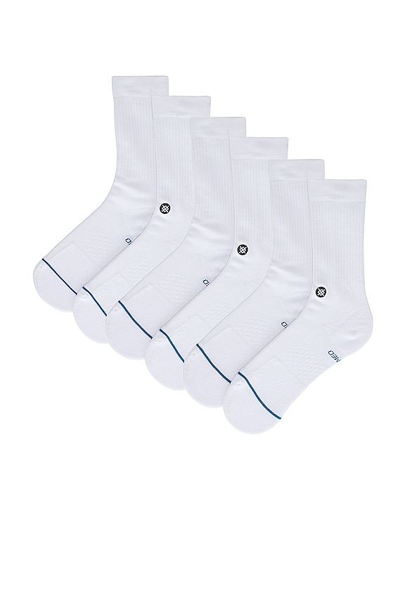 view 2 of 4 Icon 3 Pack Sock in White