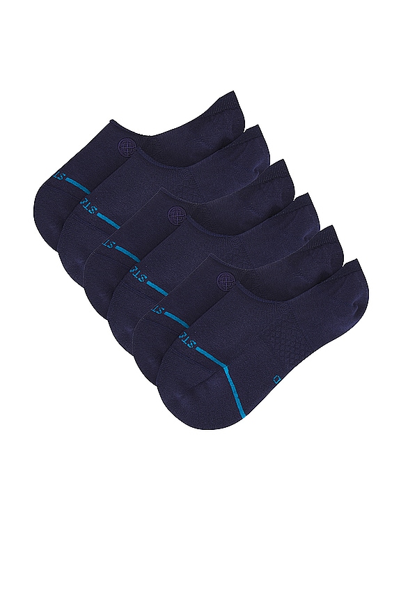 view 2 of 4 Icon No Show 3 Pack Socks in Dark Navy