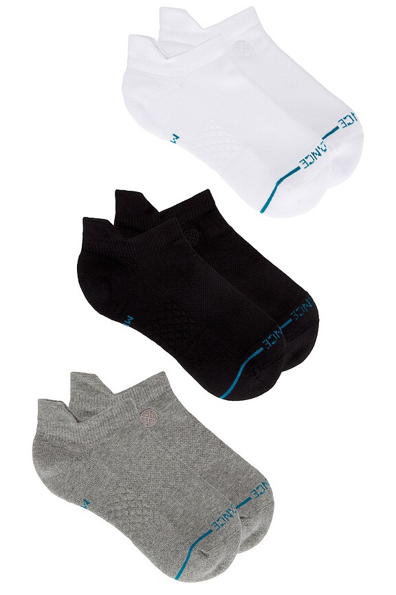 view 2 of 4 Icon Low Tab 3 Pack Socks in Black, White, & Heather Grey