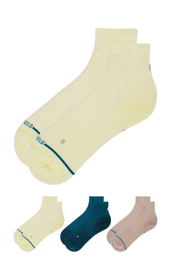 view 2 of 4 Butter Light Quarter 3 Pack Socks in Butter