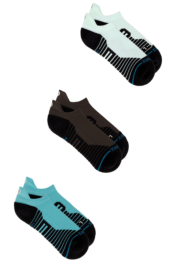 view 2 of 5 Down Time Mid Tab 3 Pack Socks in Ice Blue