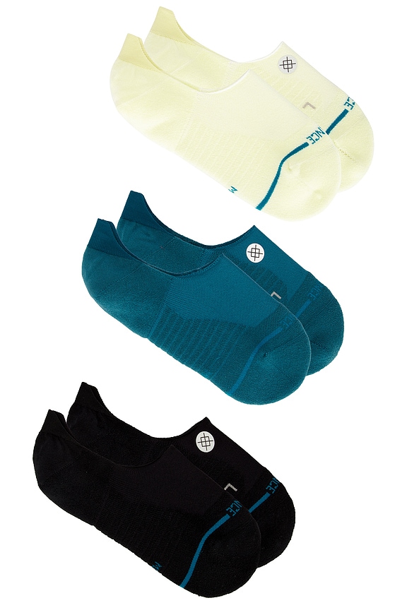 view 2 of 5 Light No Show 3 Pack Socks in Teal