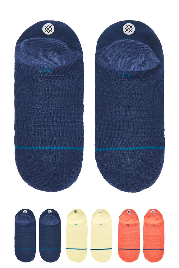 view 2 of 4 Run Light Tab 3 Pack Socks in Coral