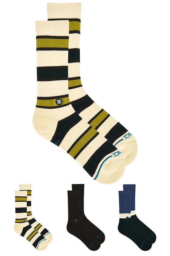 view 1 of 5 The Devon Crew 3 Pack Socks in Pine