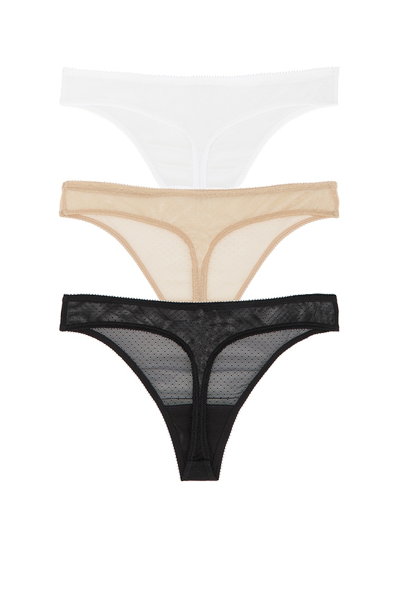 view 2 of 2 TANGA JOLIE in Black, White and Nylon