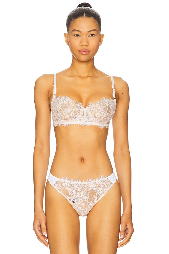 view 1 of 4 Entice Balconette Bra in White & Nylon