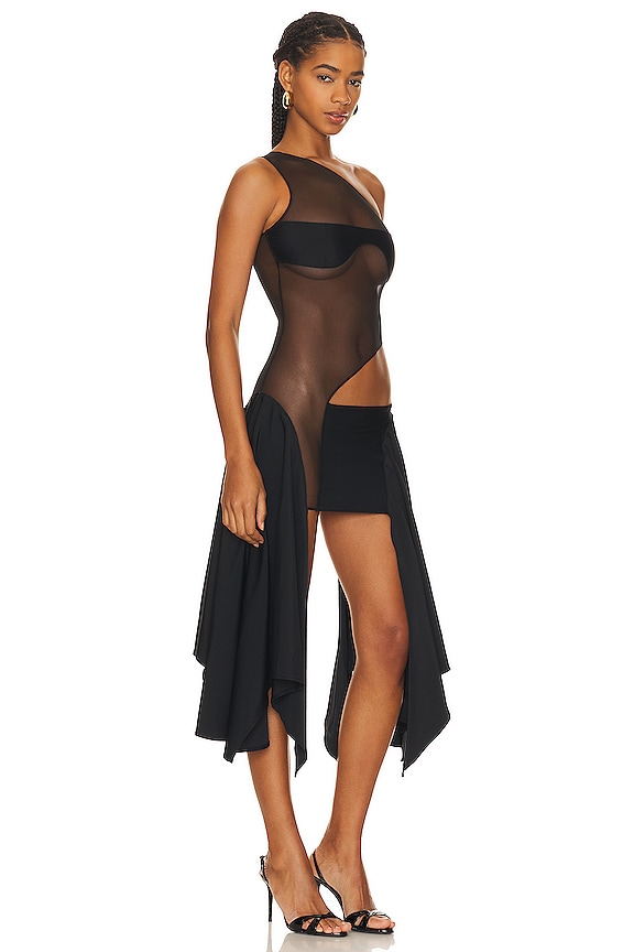 view 2 of 4 Tricot Mesh Dress in Black