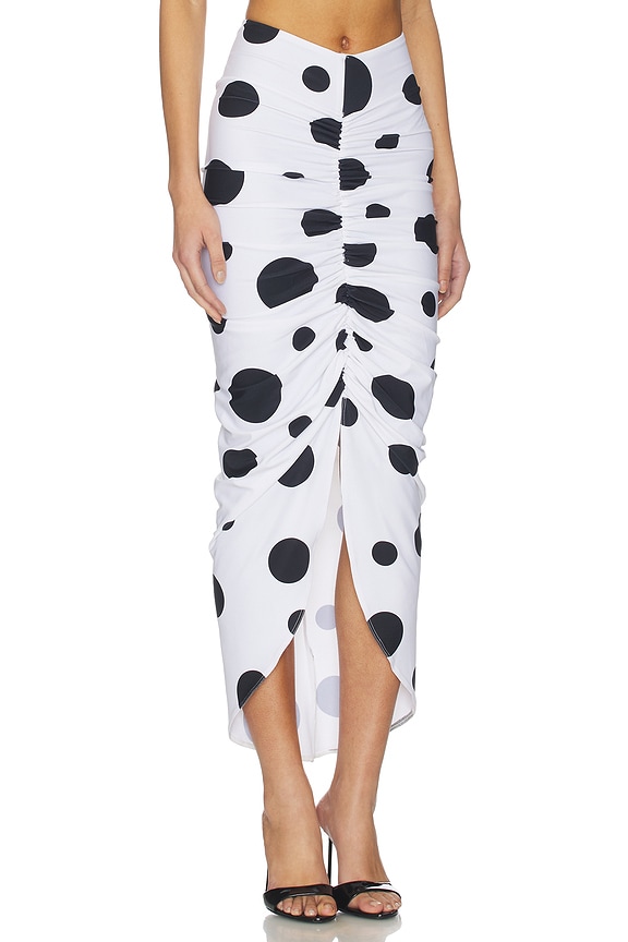 view 2 of 6 Frida Skirt in White & Black Polka Dot