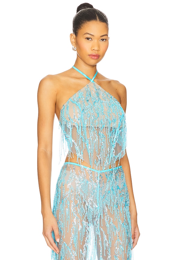 view 2 of 5 Hiba Halter Top in Sky Blue