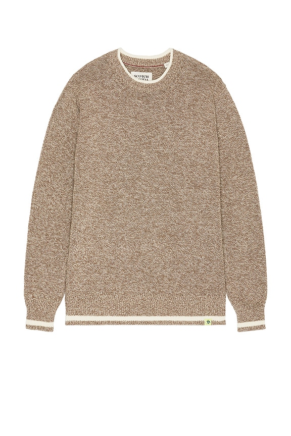 view 1 of 3 Melange Regular Fit Crewneck Sweater in Golden Brown