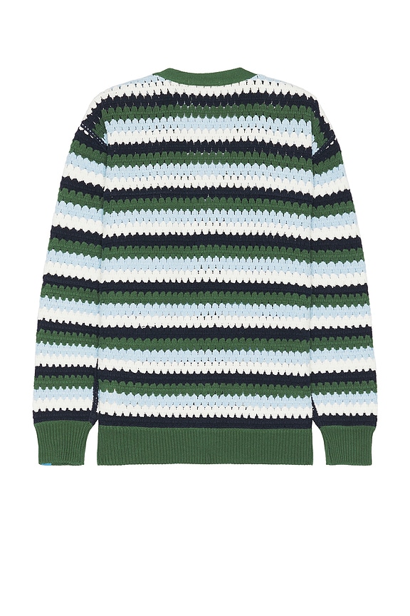 view 2 of 3 DROPPED SHOULDER カーディガン in Sage Green Multi Stripe
