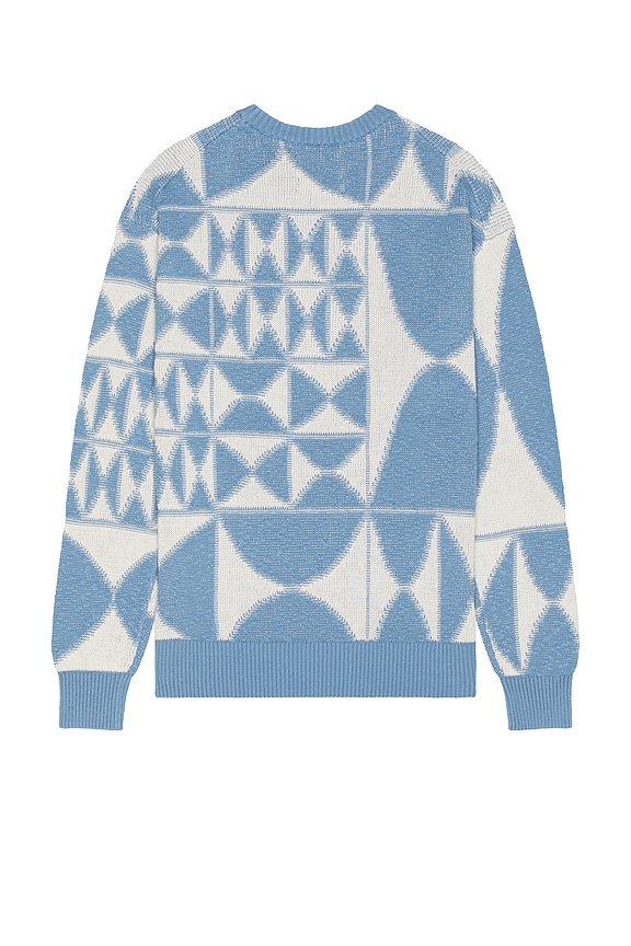 view 2 of 4 Textured Jacquard Crew Neck Sweater in Diamond Blue