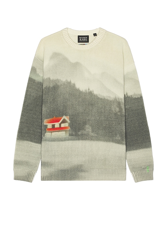 view 1 of 3 Printed Dropped Shoulder Sweater in Blur Lakehouse