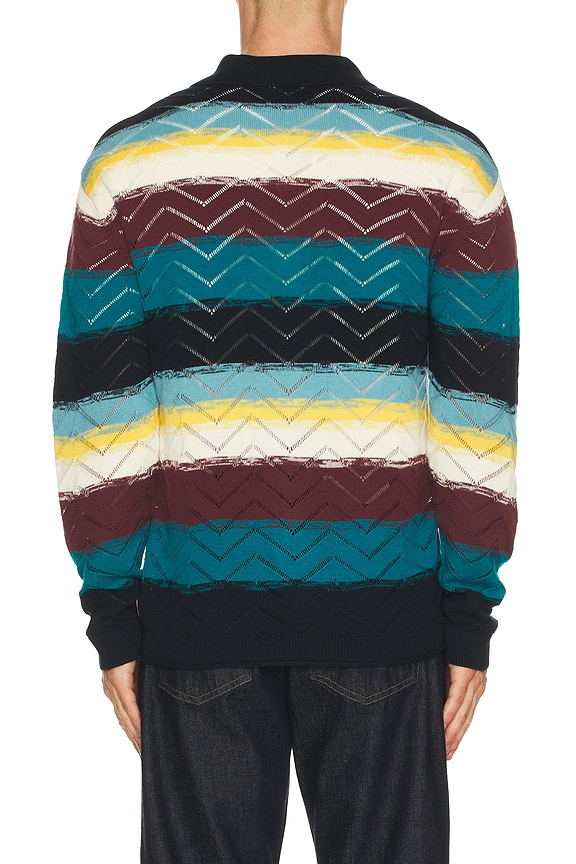 view 2 of 4 GILET MAILLE TRICOT OPEN STRUCTURE in Navy