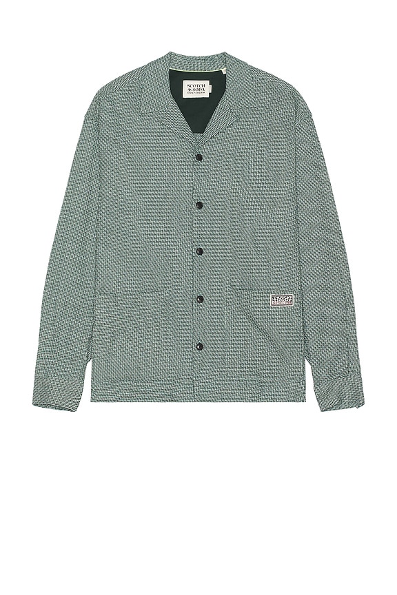 view 1 of 4 Relaxed Fit Structured Overshirt in Amsterdam Green
