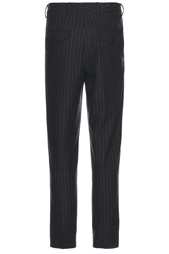 view 2 of 5 Brushed Pleated Chino in Charcoal Stripe