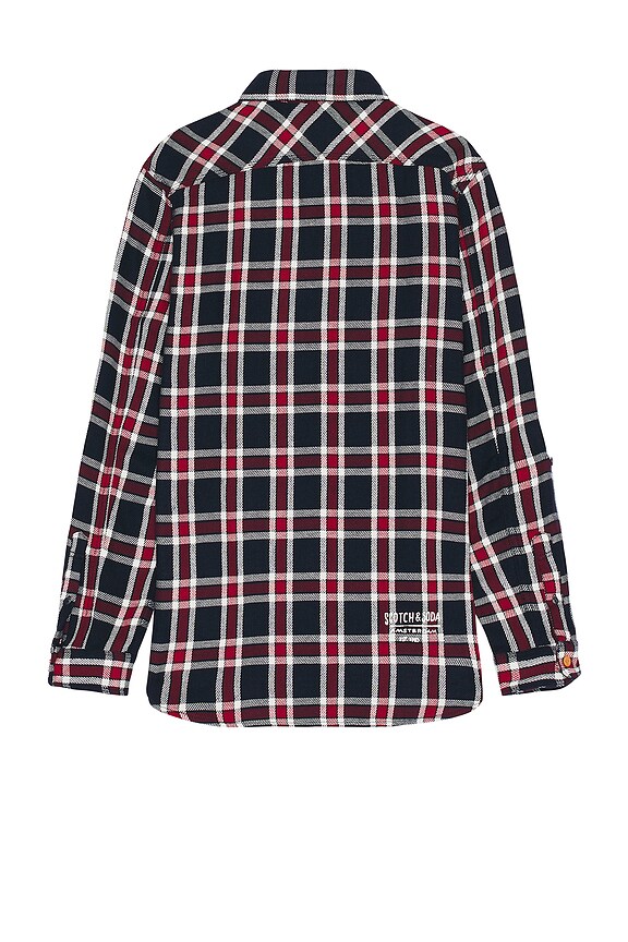 view 2 of 5 Archive Double Face Twill Check Shirt in Red & Blue