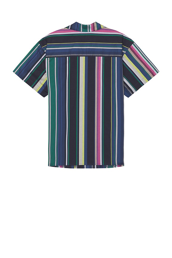 view 2 of 3 Multicolor Stripe Short Sleeve Shirt in Black Multi Stripe