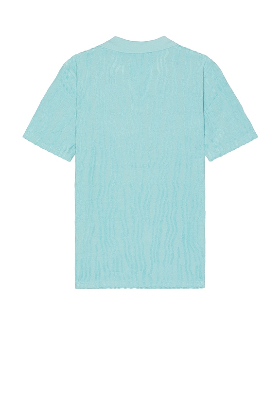 view 2 of 5 Jacquard Short Sleeve Polo in Sea Blue