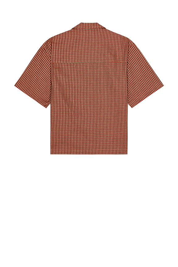 view 2 of 4 Geo Print Short Sleeve Shirt in Aurora Red Micro Check