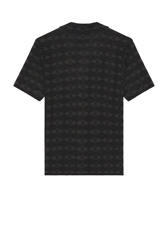 view 2 of 5 Tone On Tone Knitted Polo in Mini Diamond Black