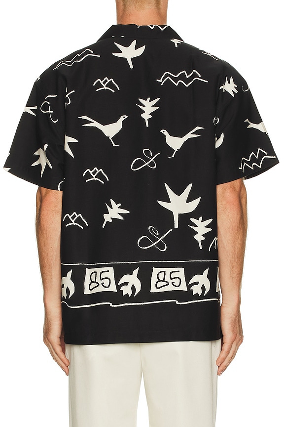 view 2 of 4 Relaxed Fit Placed AOP Short Sleeve Shirt in Black & White