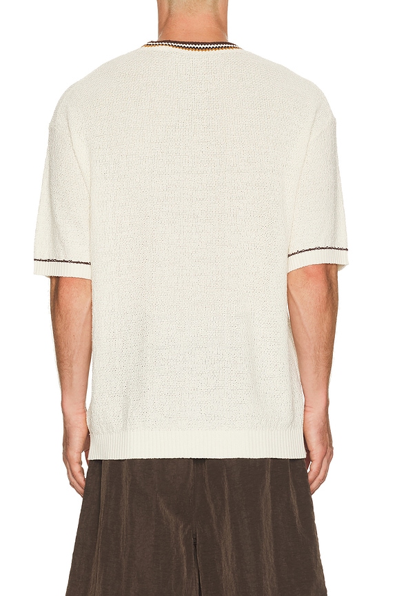 view 2 of 4 Knitted Cotton Linen Blend Relaxed Fit T-Shirt in Eggnog