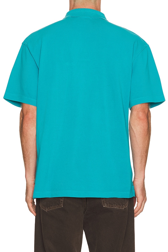 view 2 of 4 3 Crossed Pique Garment Dyed Polo in Tahitian Teal
