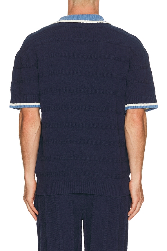 view 2 of 4 Structured Knitted Loose Fit Polo in Pageant Blue