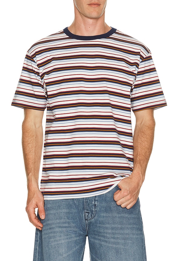 view 1 of 4 Relaxed Fit Yarn Dyed T-Shirt in Pageant Blue Stripe