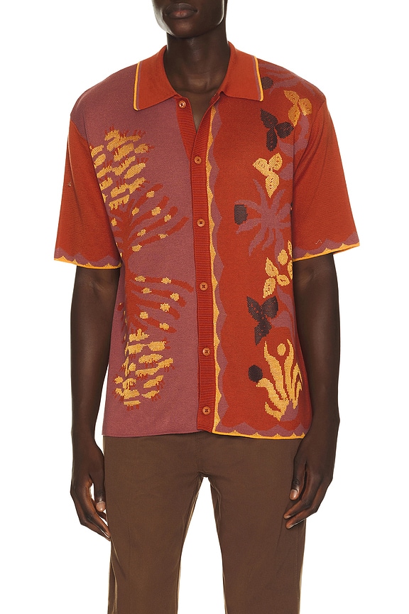 view 1 of 4 T-SHIRT MANCHES COURTES KNITTED JACQUARD in Desert Hawaiian Bossa Nova
