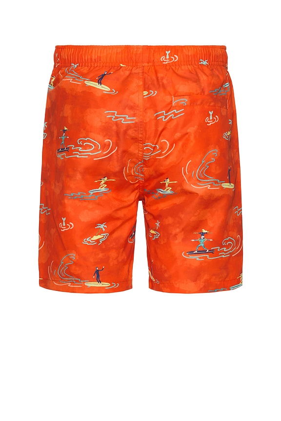 view 2 of 3 Mid Length Swim Short in Red Surfer