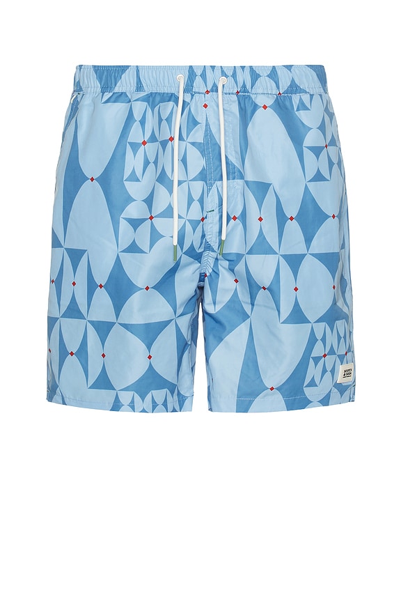 view 1 of 6 Mid Length Swimshort in Diamond Blue