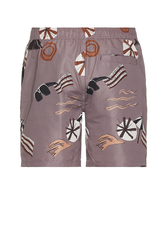 view 2 of 6 Printed Swim Shorts in Cutout