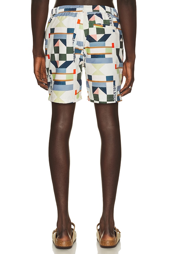 view 2 of 5 Printed Mid Length Swim Shorts in Patchwork Infinity