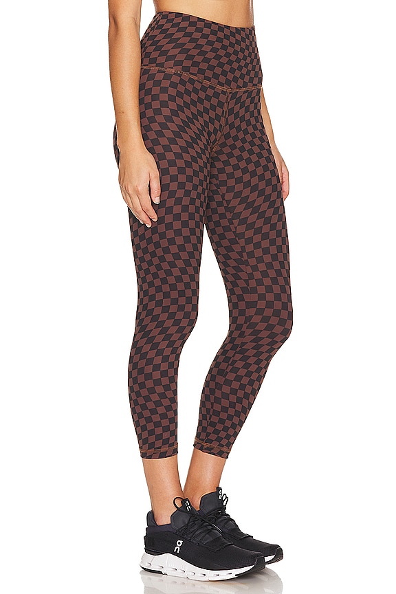 view 2 of 4 LEGGING 7/8 THE TEAGAN in Chocolate Brown Checkerboard