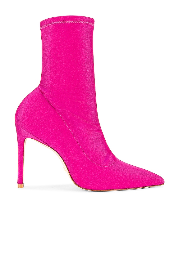 Stuart Weitzman Stuart 100 Stretch Bootie in Magenta | REVOLVE