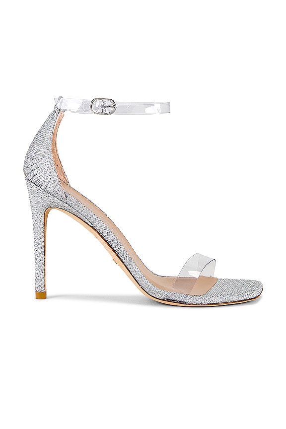 Stuart Weitzman Nudistcurve 100 Sandal in Crystal & Clear | REVOLVE