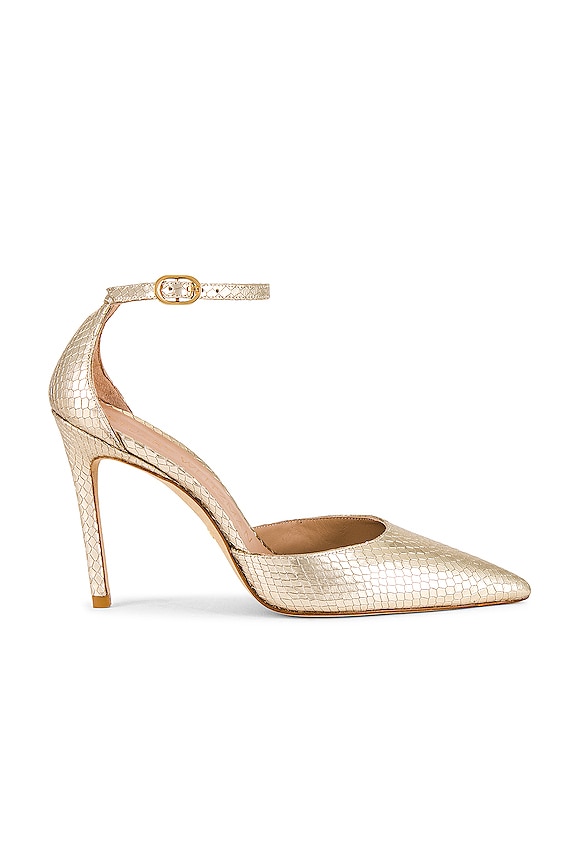 Stuart Weitzman Stuart 100 Strap Pump in Platino | REVOLVE