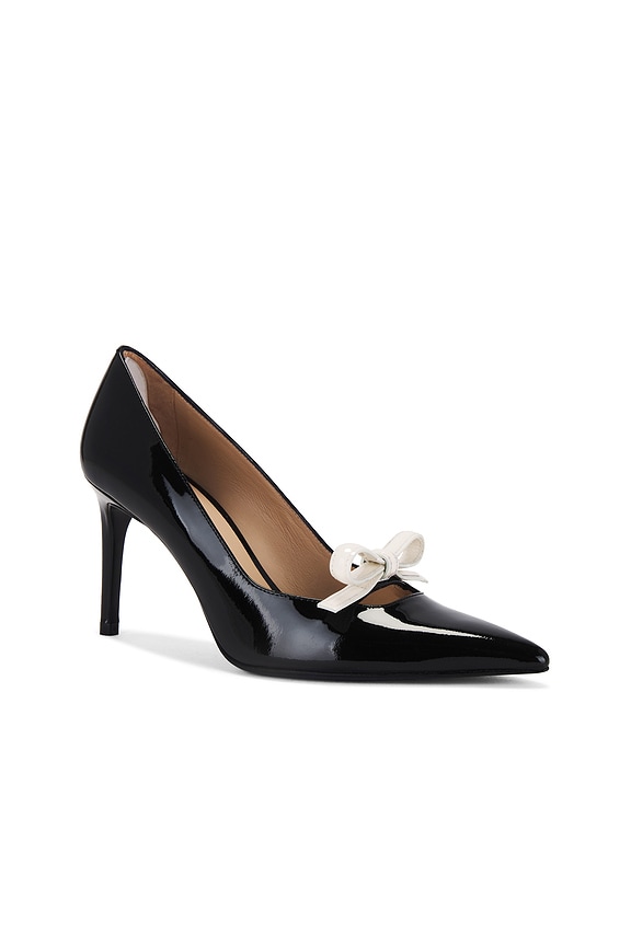 view 2 of 5 Felicity Bow 85 Pump in Black & Cream