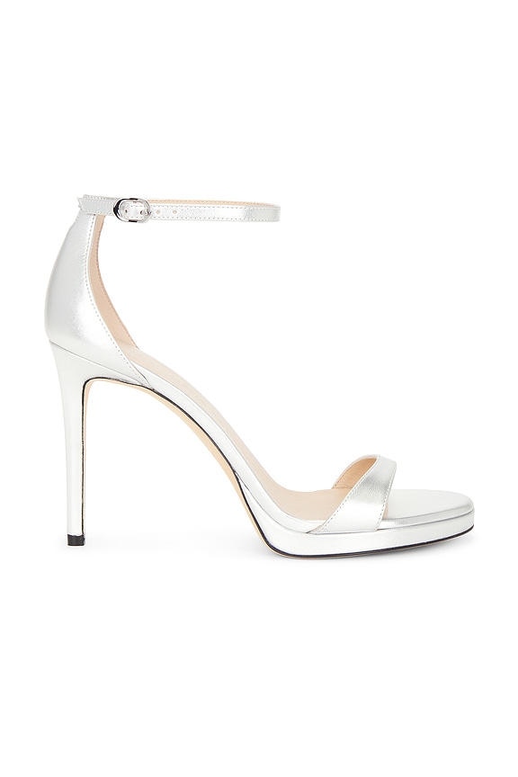 view 1 of 5 Nudist Platform Sandal in Silver