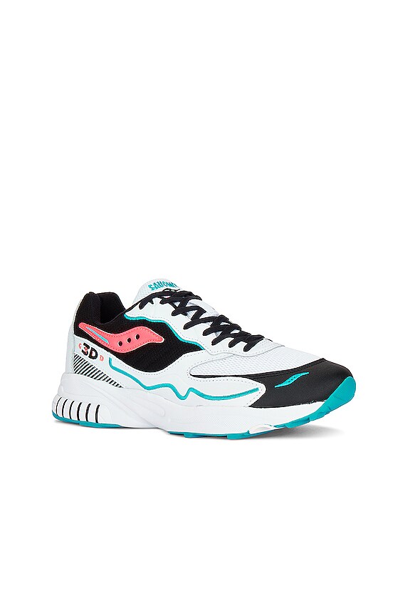 view 2 of 7 SNEAKERS GRID HURRICANE in White, Black, & Pink