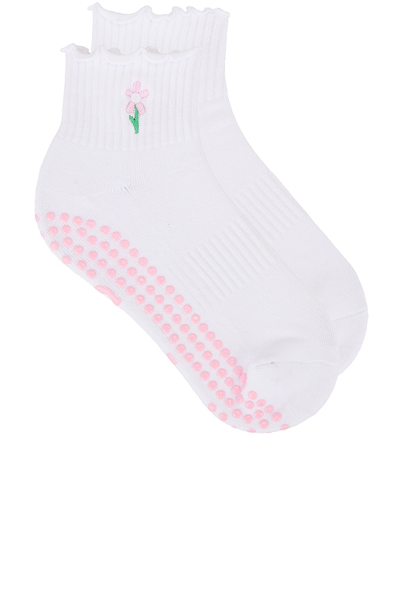 view 1 of 4 Ruffle Flower Socks in White
